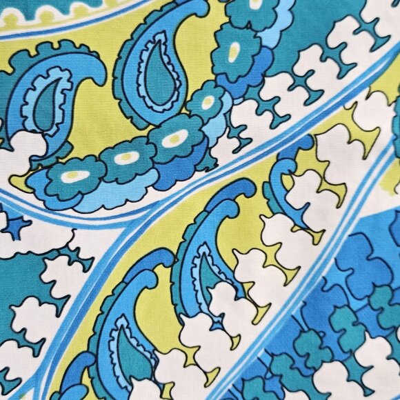 NIKKI POULOS, Turquoise/lime green print cold shoulder maxi Hydra dress - Picture 14 of 15